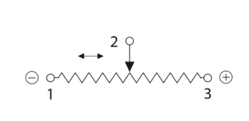 Circuito-divisor de tensión-potenciómetro